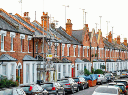 Scaffolding For A Terraced House